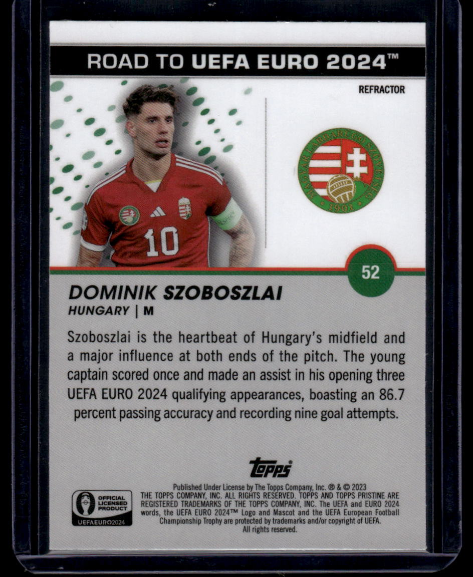 2023 Topps Pristine Road To Euro 2024 #52 Dominik Szoboszlai Refractors