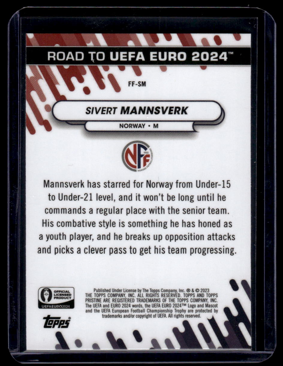 2023 Topps Pristine Road To Euro 2024 #FF-SM Sivert Mannsverk Fresh Faces