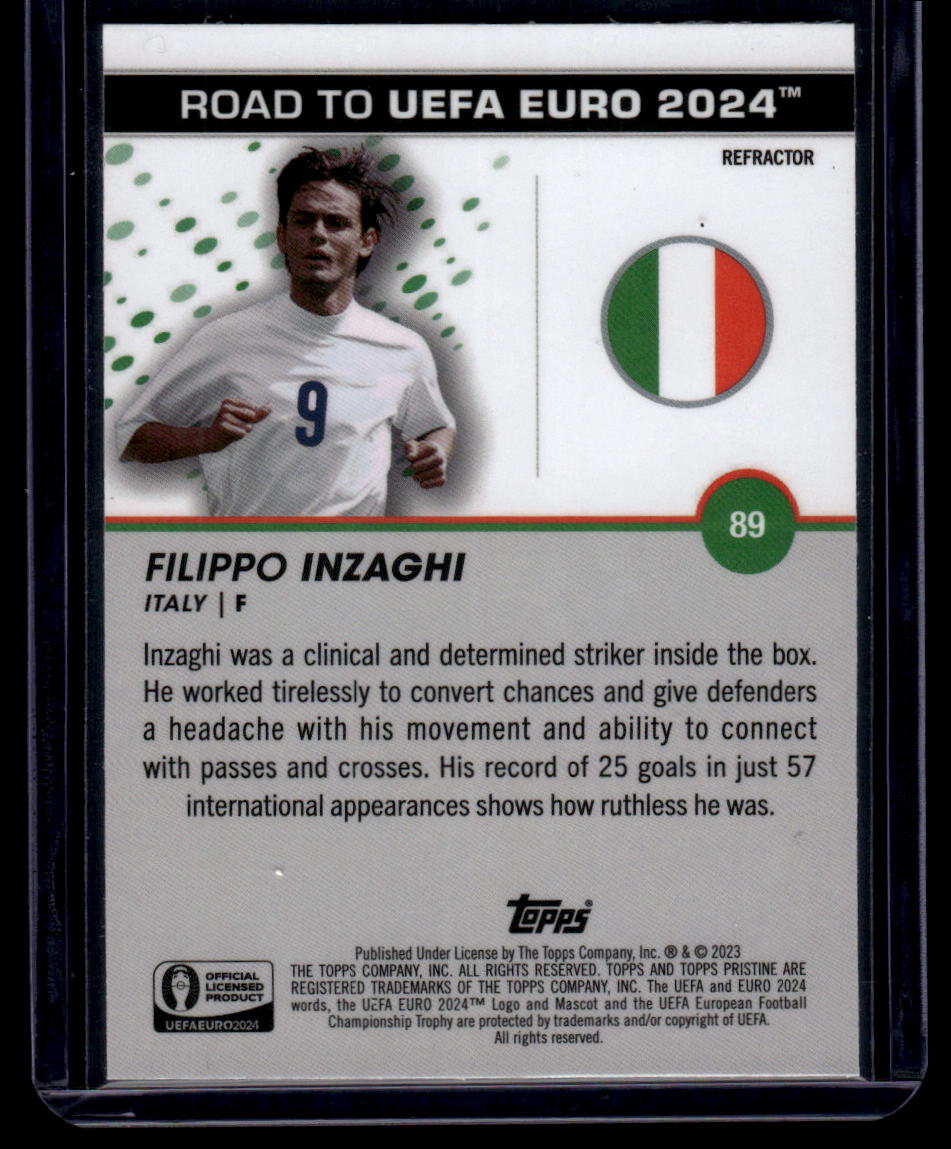 2023 Topps Pristine Road To Euro 2024 #89 Filippo Inzaghi Refractors