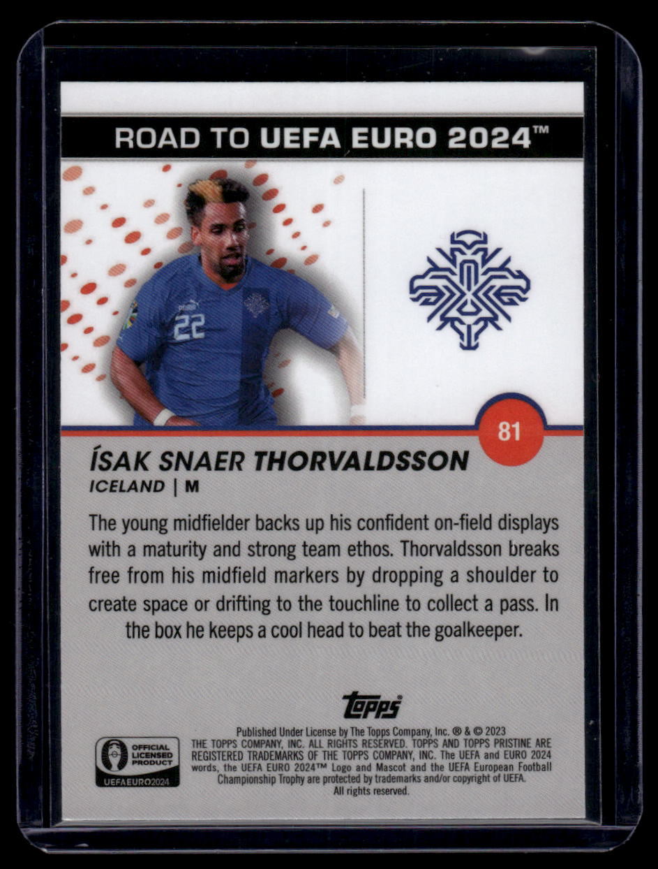 2023 Topps Pristine Road To Euro 2024 #81 Ísak Snaer Thorvaldsson