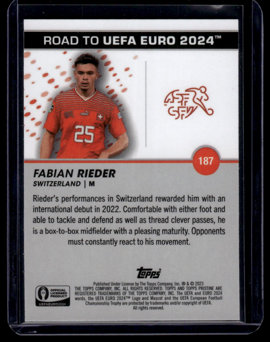 2023 Topps Pristine Road To Euro 2024 #187 Fabian Rieder