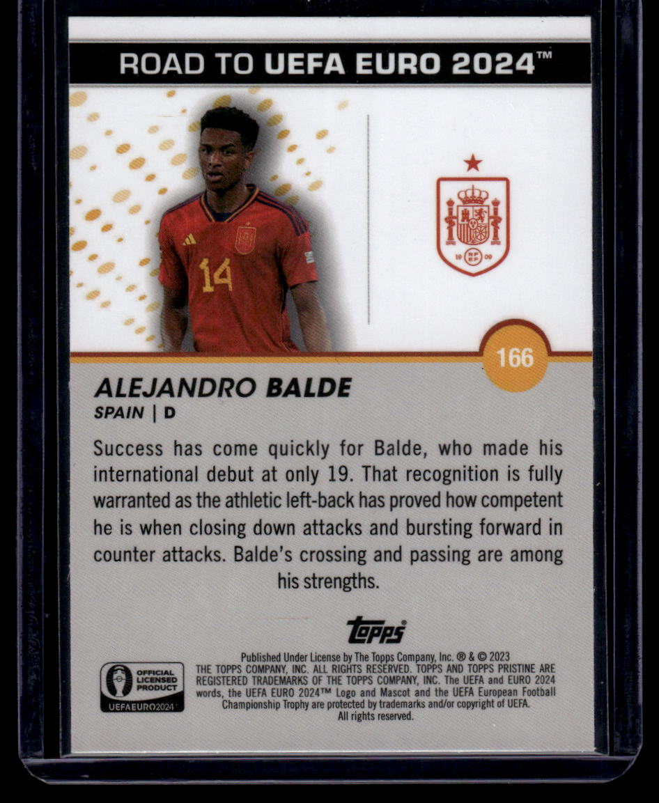 2023 Topps Pristine Road To Euro 2024 #166 Alejandro Balde