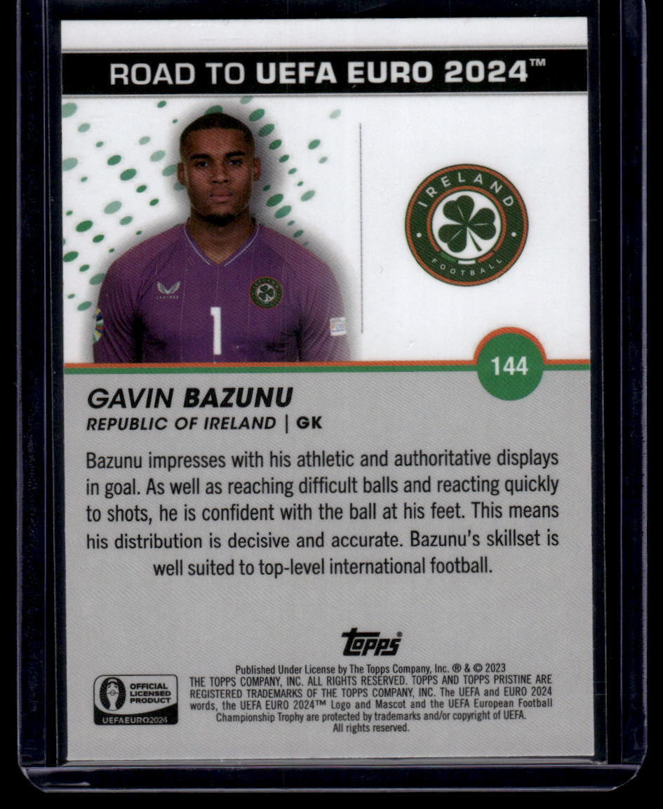 2023 Topps Pristine Road To Euro 2024 #144 Gavin Bazunu