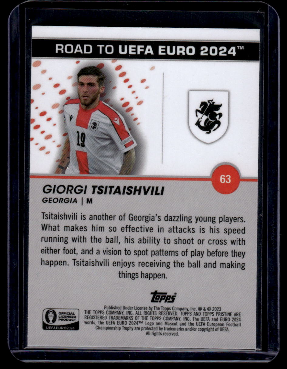 2023 Topps Pristine Road To Euro 2024 #63 Giorgi Tsitaishvili