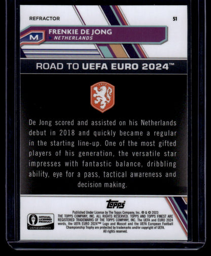 2023 Finest Road to UEFA EURO 2024 #51 Frenkie de Jong Refractor