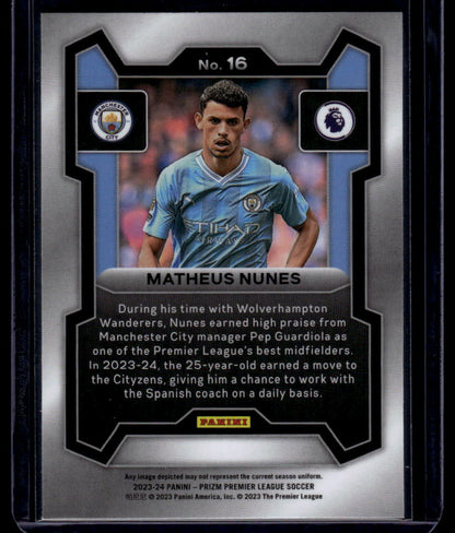 2023-24 Panini Prizm Premier League #16 Matheus Nunes