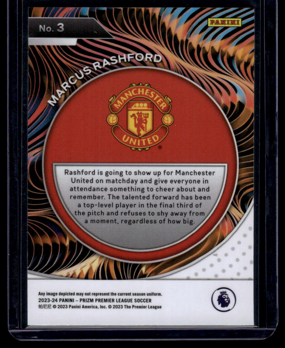 2023-24 Panini Prizm Premier League #3 Marcus Rashford Fractal