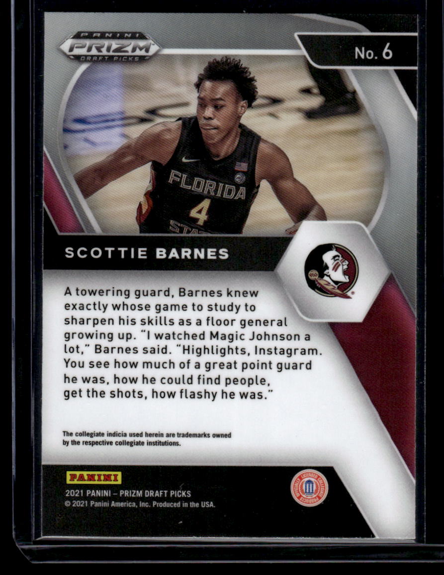 2021 Panini Prizm Draft Picks #6 Scottie Barnes