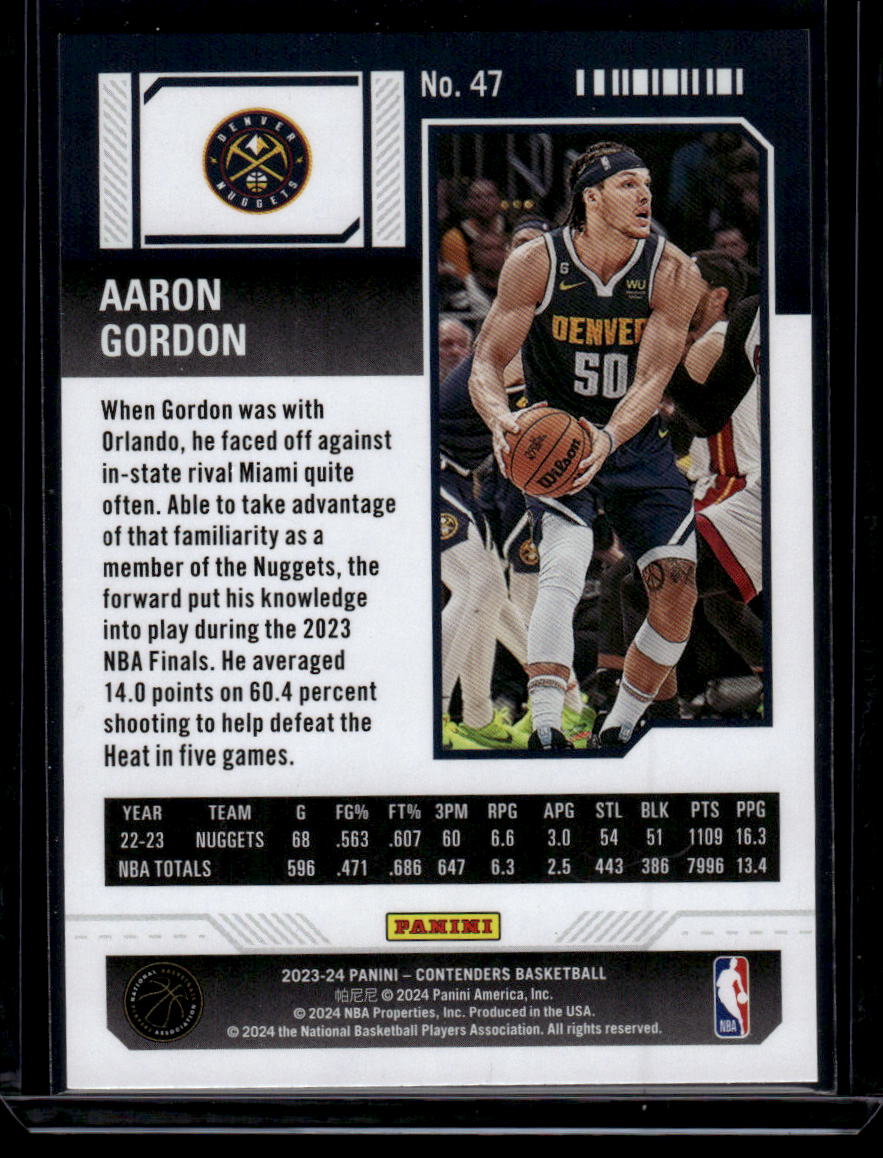 2023-24 Panini Contenders #47 Aaron Gordon Season Ticket