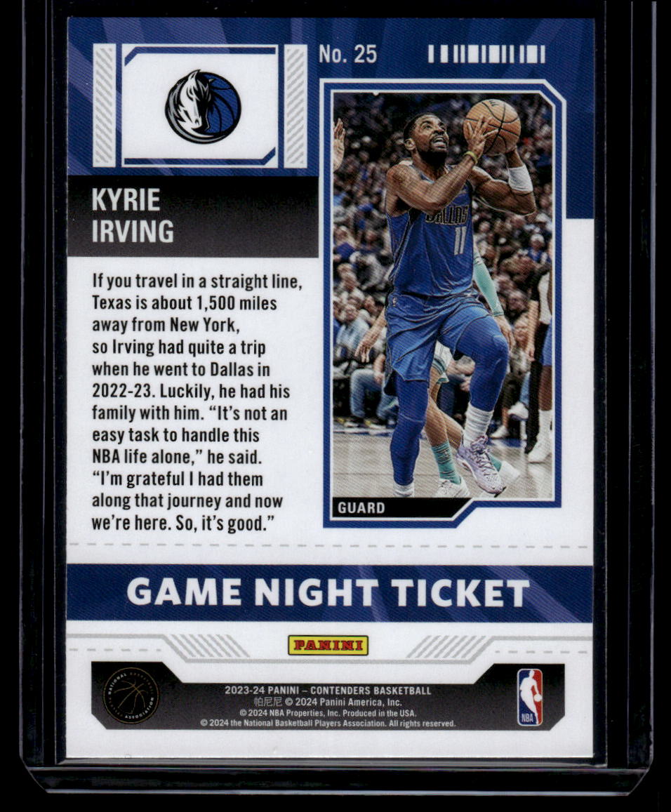 2023-24 Panini Contenders #25 Kyrie Irving Game Night Ticket