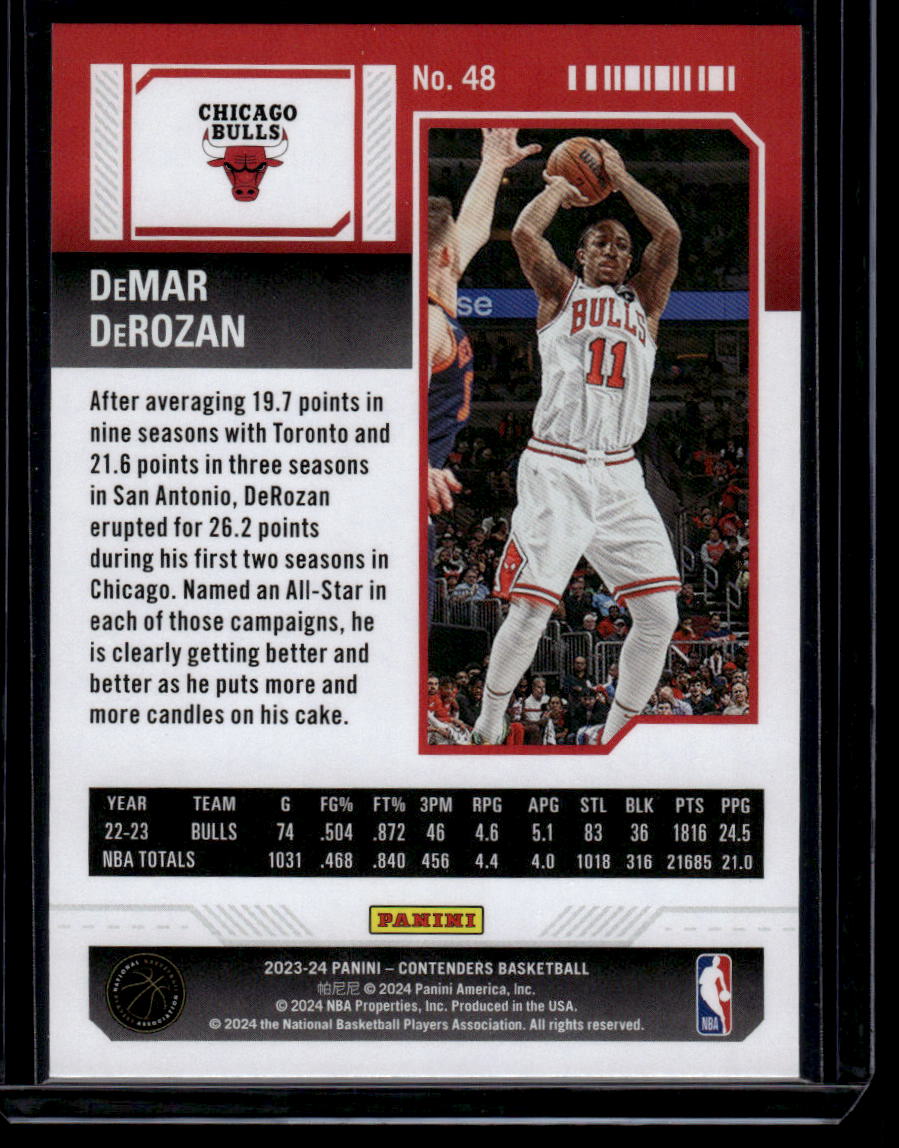 2023-24 Panini Contenders #48 DeMar DeRozan Season Ticket