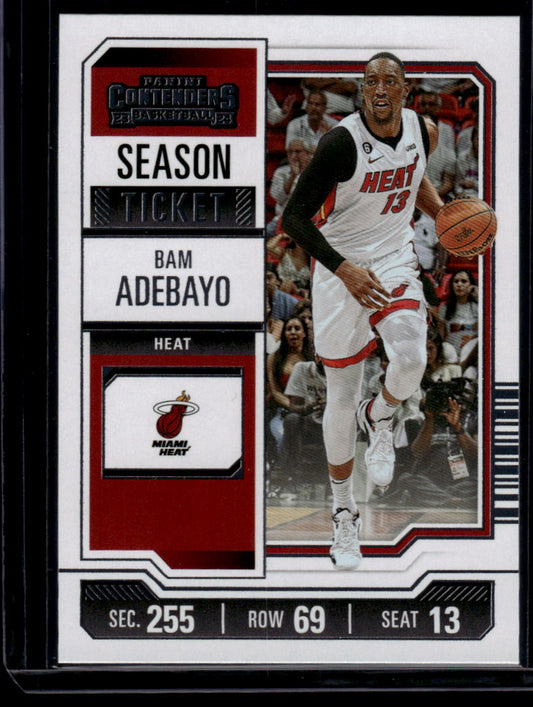 2023-24 Panini Contenders #78 Bam Adebayo Season Ticket