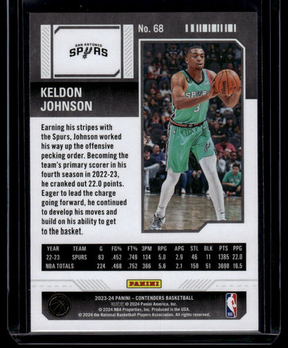 2023-24 Panini Contenders #68 Keldon Johnson Season Ticket