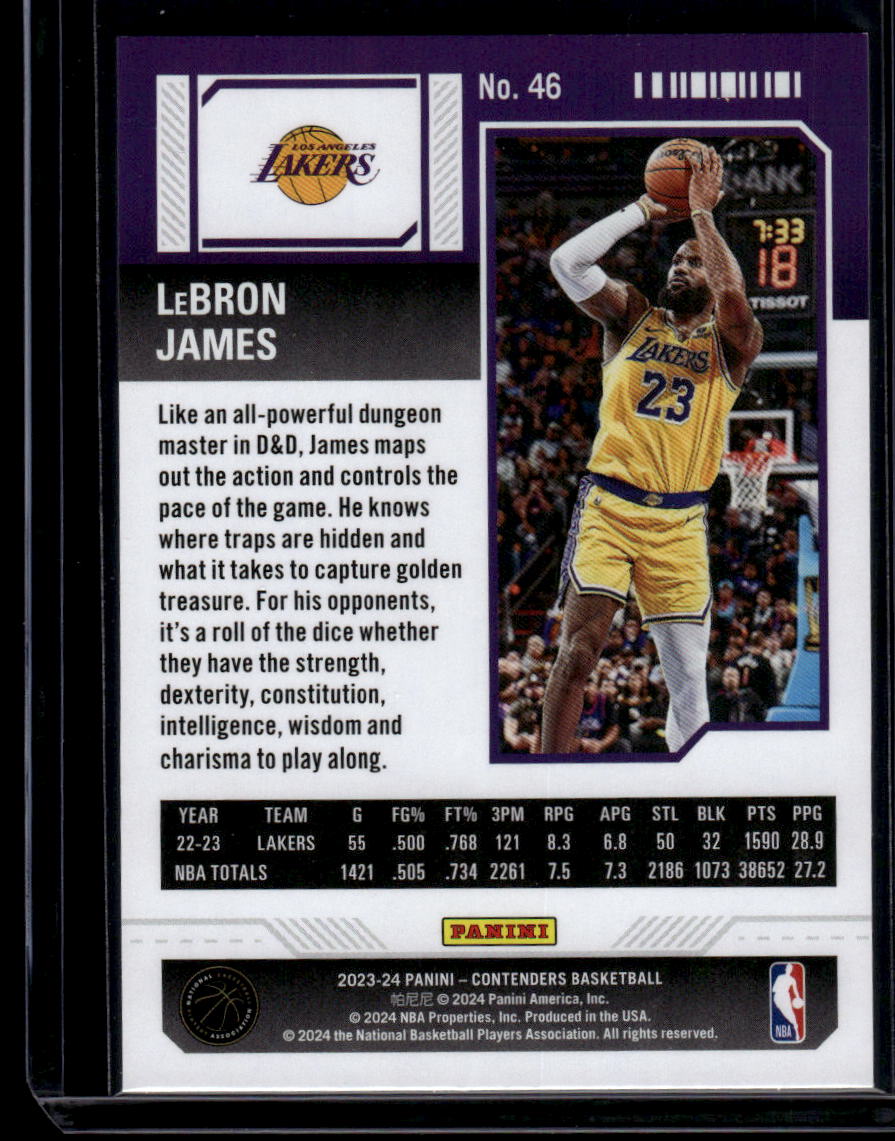 2023-24 Panini Contenders #46 LeBron James Season Ticket