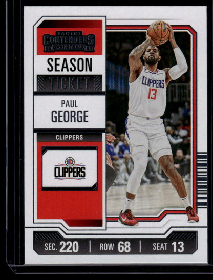 2023-24 Panini Contenders #22 Paul George Season Ticket