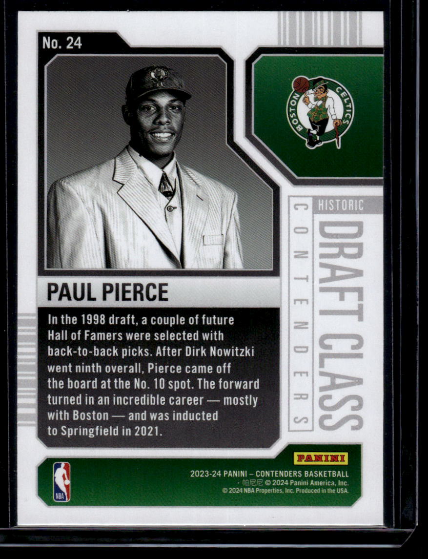 2023-24 Panini Contenders #24 Paul Pierce Historic Draft Class Contenders