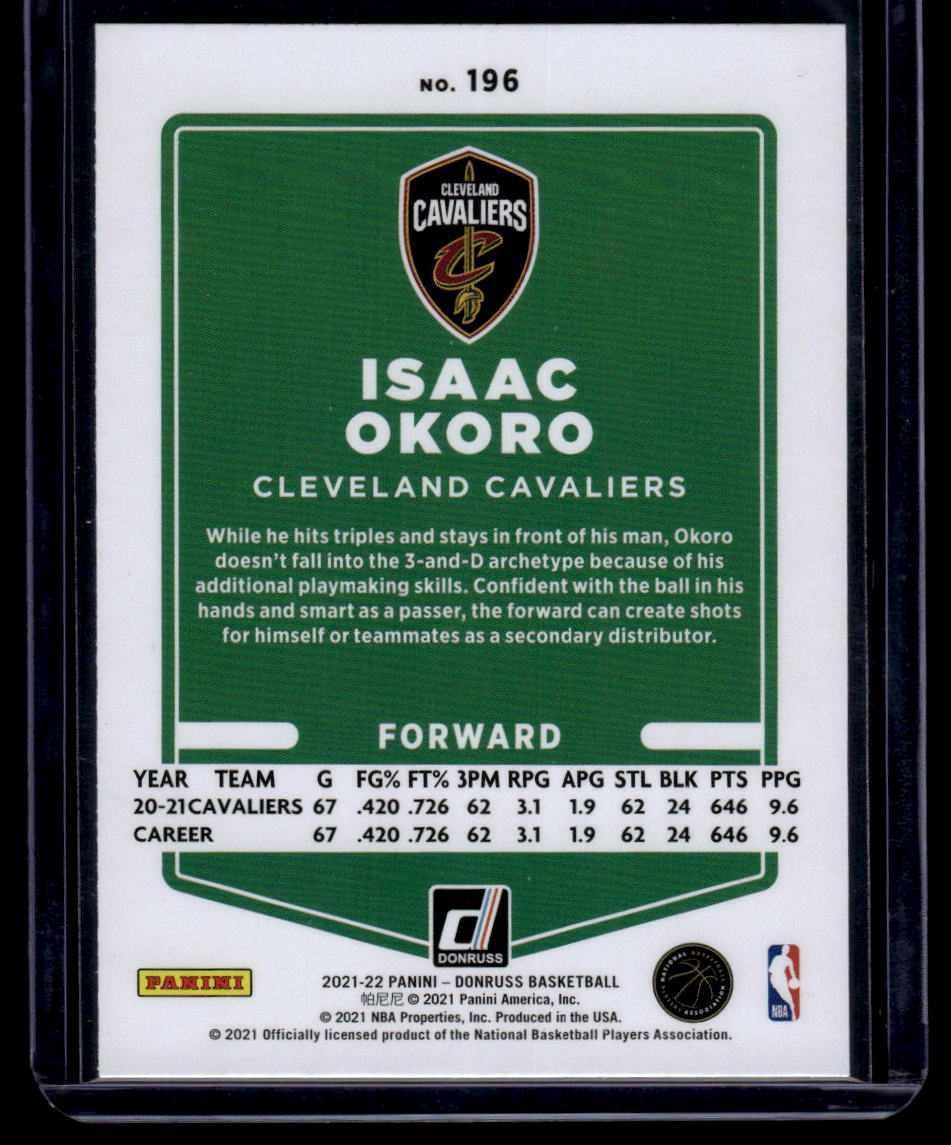 2021-22 Donruss #196 Isaac Okoro