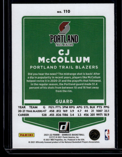 2021-22 Donruss #110 CJ McCollum