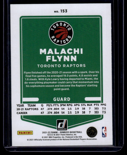 2021-22 Donruss #153 Malachi Flynn