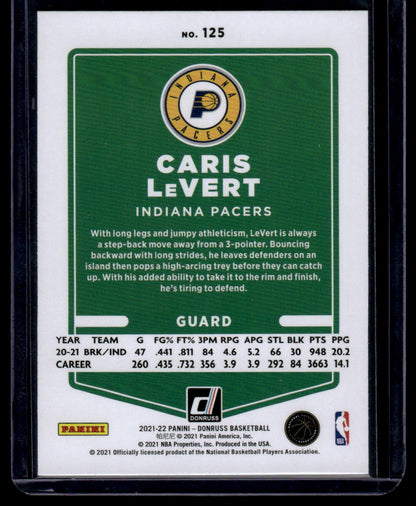 2021-22 Donruss #125 Caris LeVert Holo Orange Laser