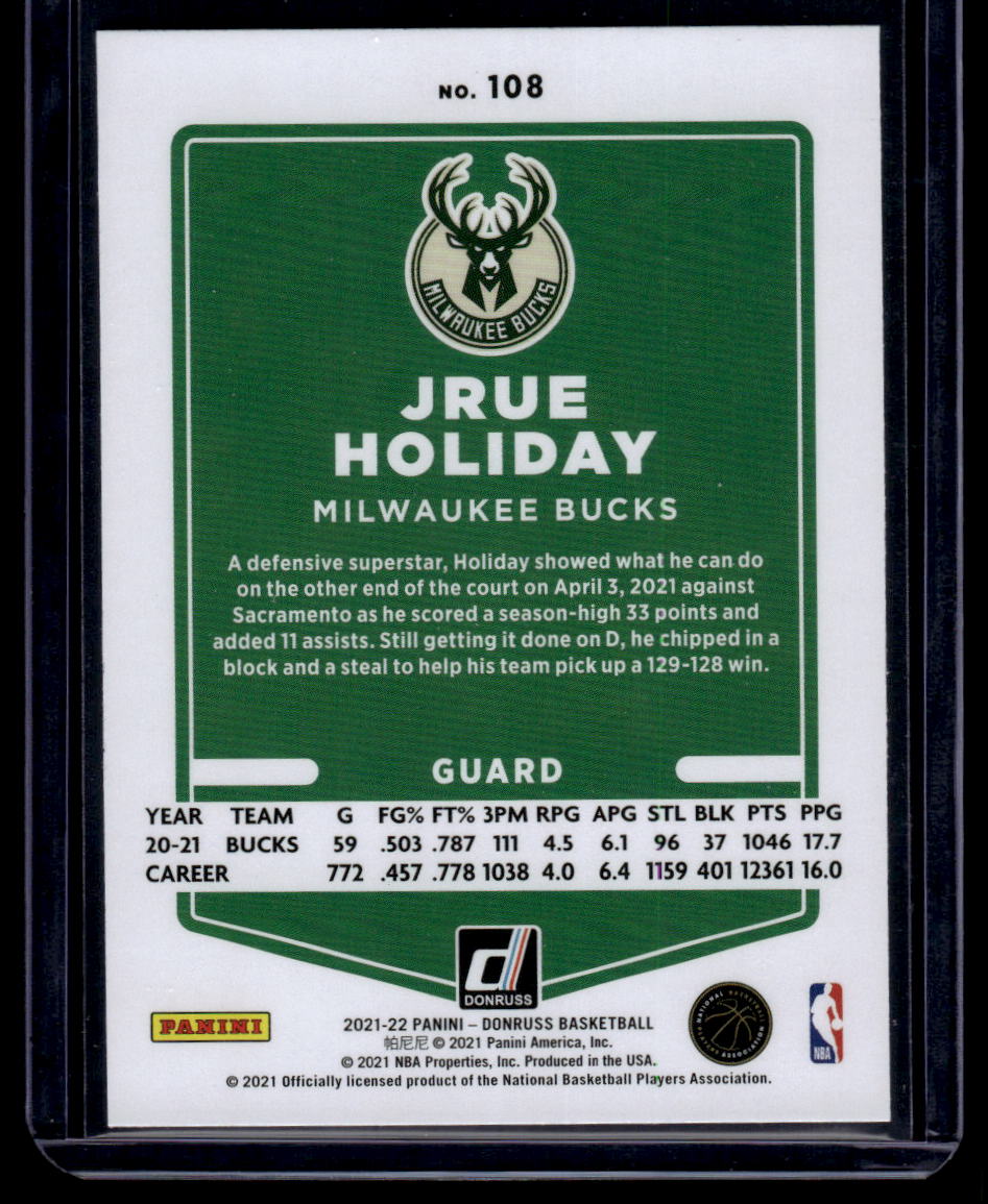 2021-22 Donruss #108 Jrue Holiday