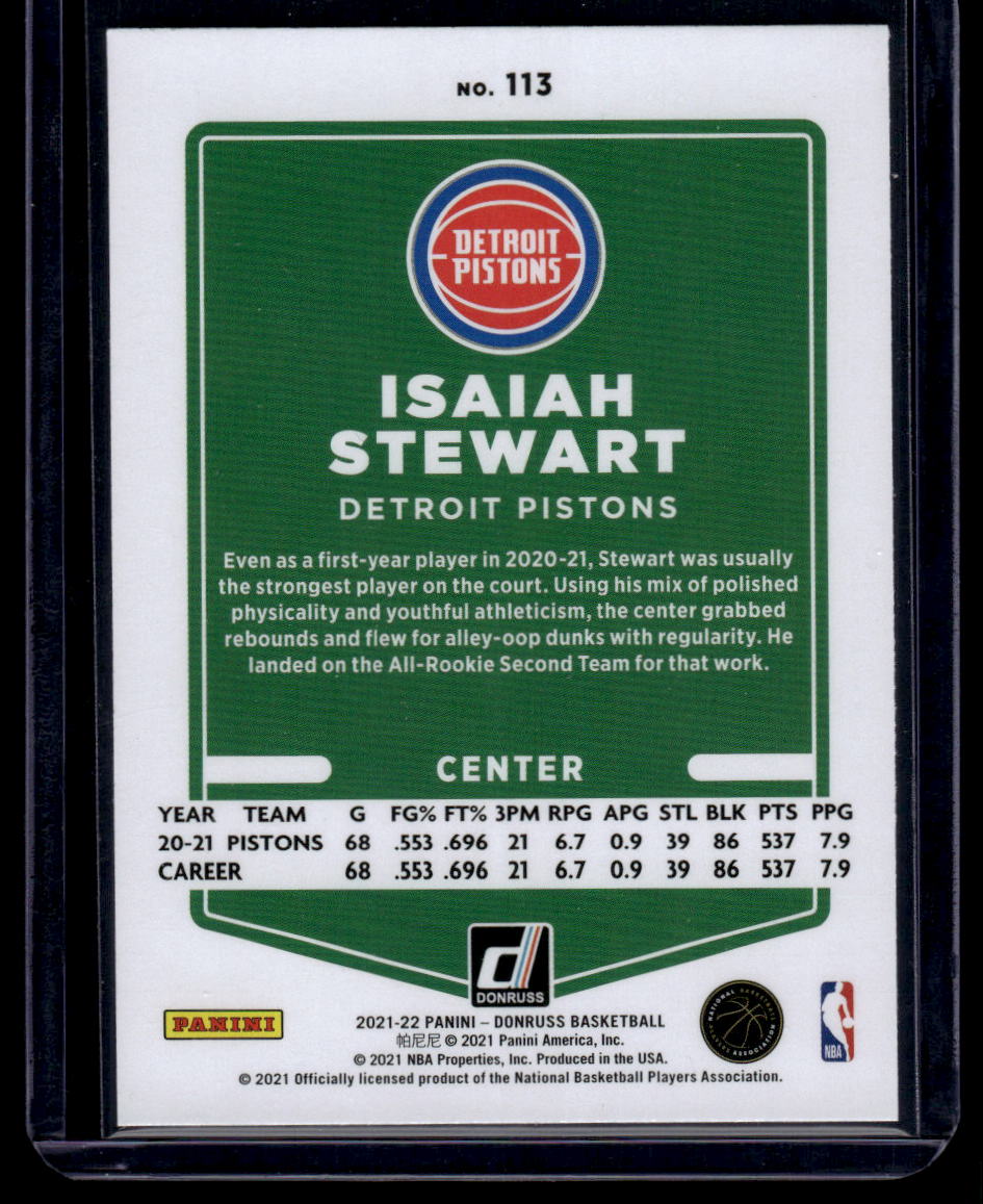 2021-22 Donruss #113 Isaiah Stewart