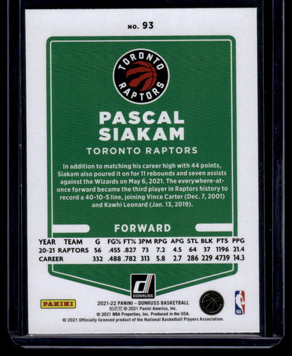 2021-22 Donruss #93 Pascal Siakam