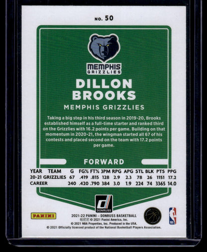 2021-22 Donruss #50 Dillon Brooks