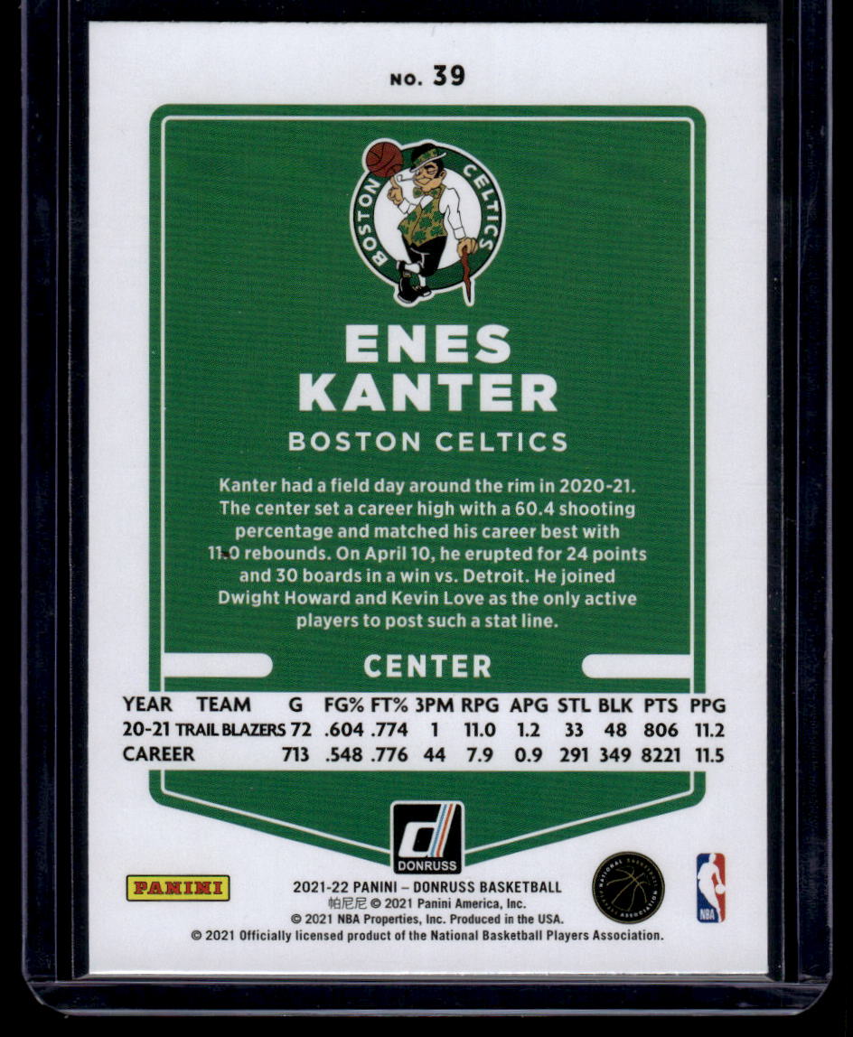 2021-22 Donruss #39 Enes Kanter