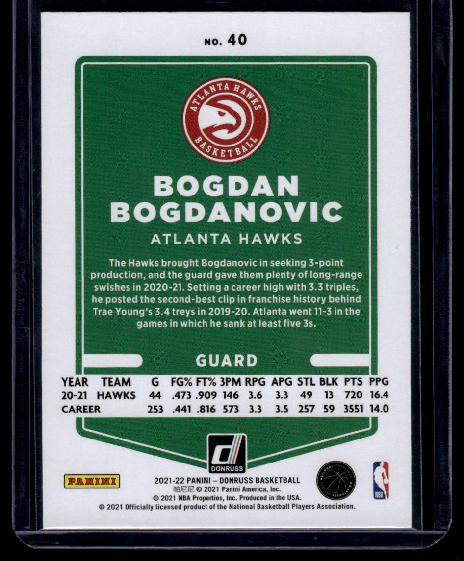 2021-22 Donruss #40 Bogdan Bogdanovic