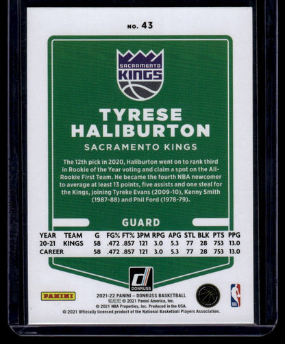 2021-22 Donruss #43 Tyrese Haliburton