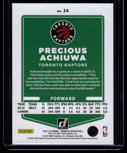 2021-22 Donruss #24 Precious Achiuwa