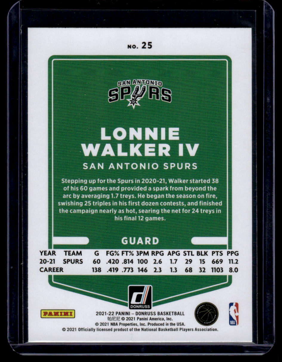 2021-22 Donruss #25 Lonnie Walker IV