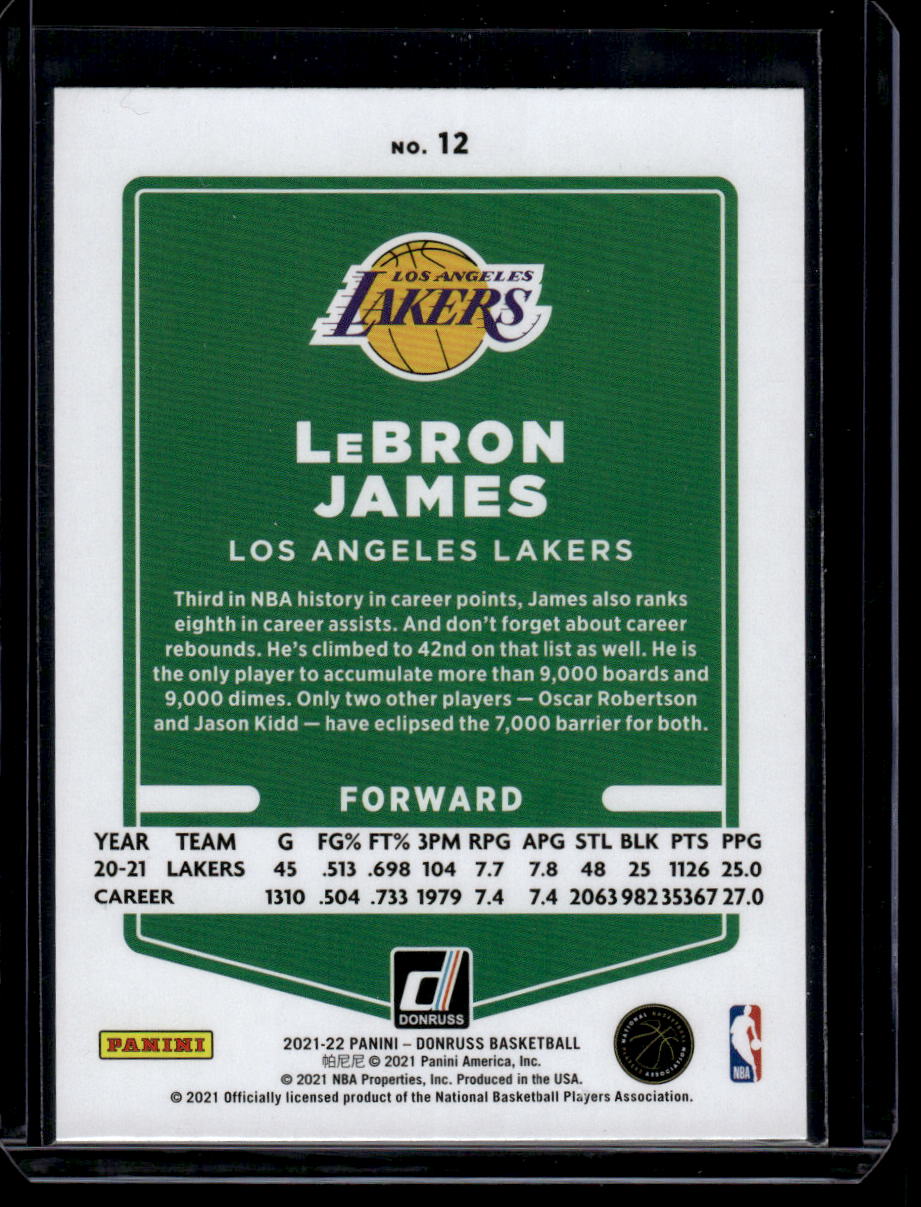 2021-22 Donruss #12 LeBron James