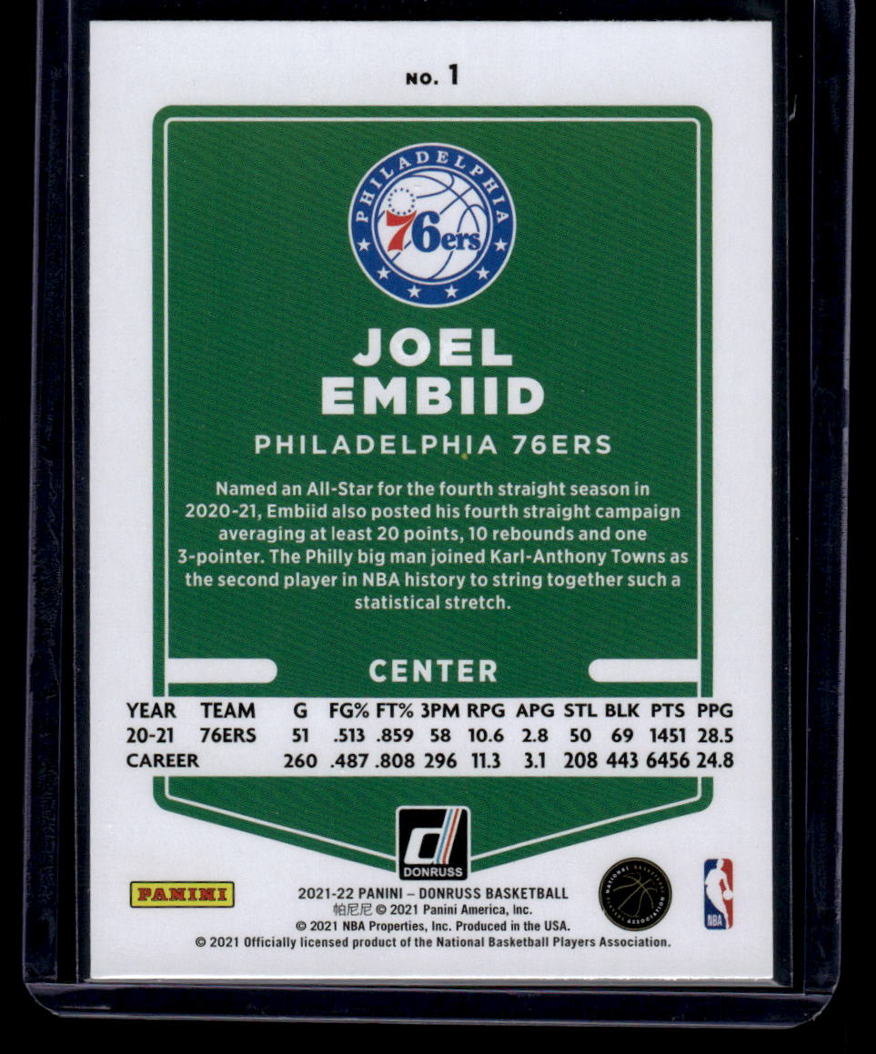 2021-22 Donruss #1 Joel Embiid