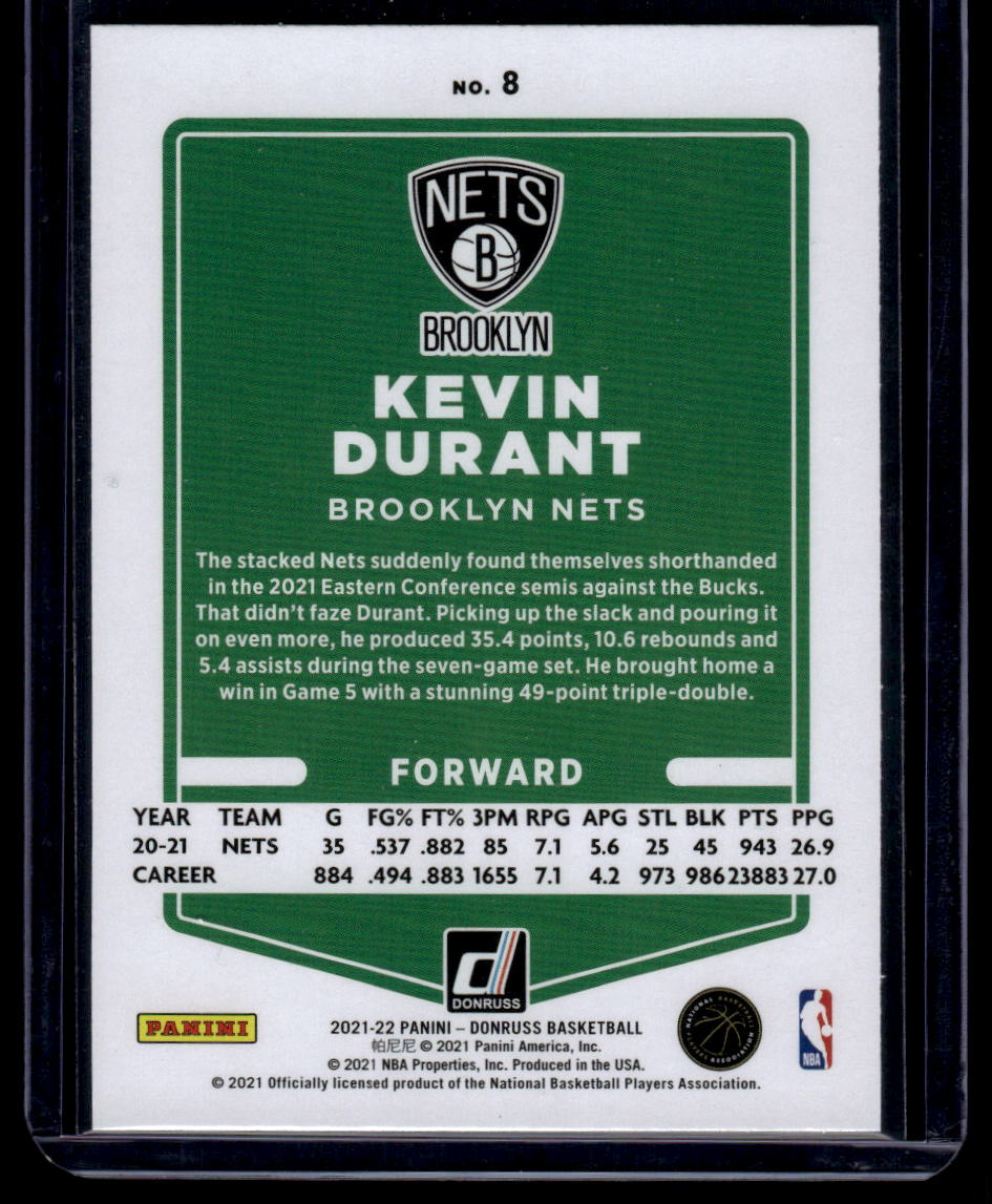 2021-22 Donruss #8 Kevin Durant