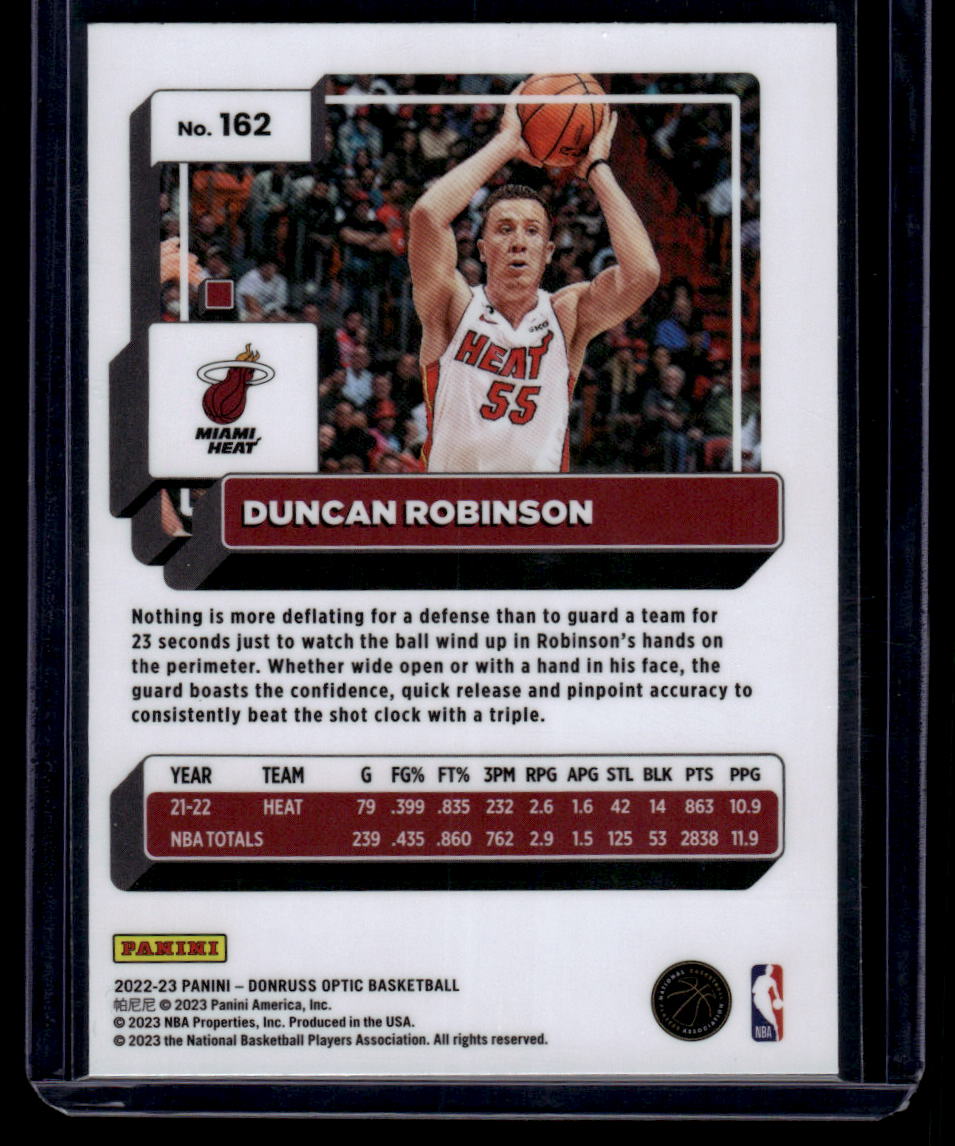 2022-23 Donruss Optic #162 Duncan Robinson