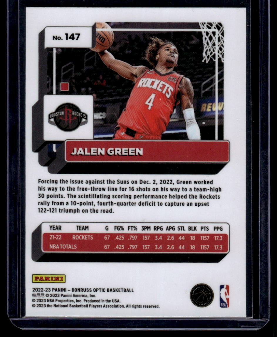 2022-23 Donruss Optic #147 Jalen Green