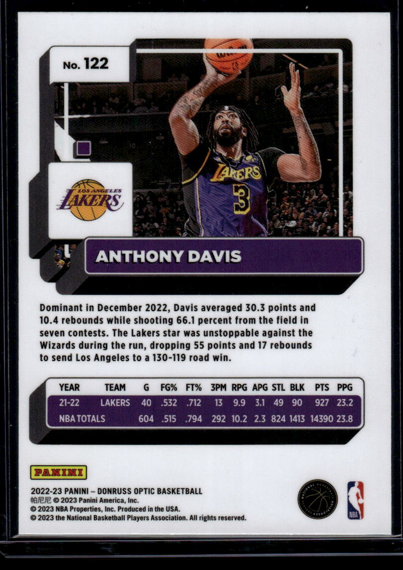 2022-23 Donruss Optic #122 Anthony Davis