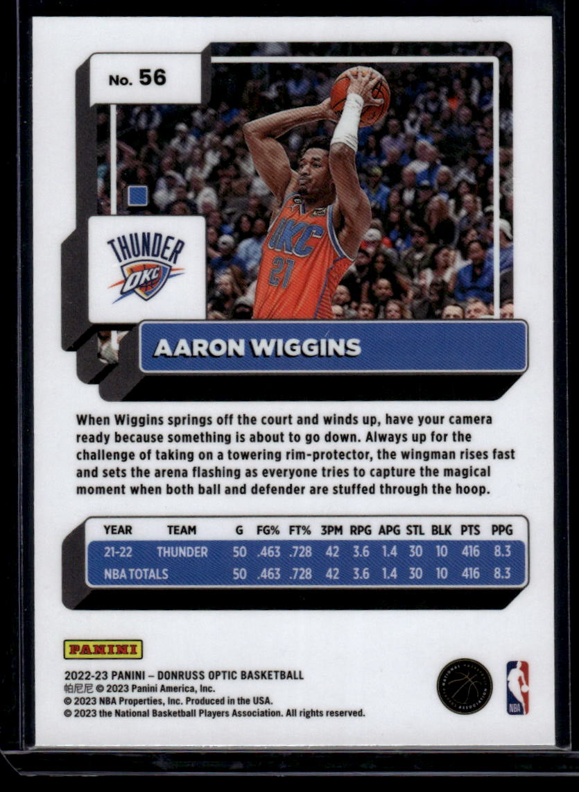 2022-23 Donruss Optic #56 Aaron Wiggins