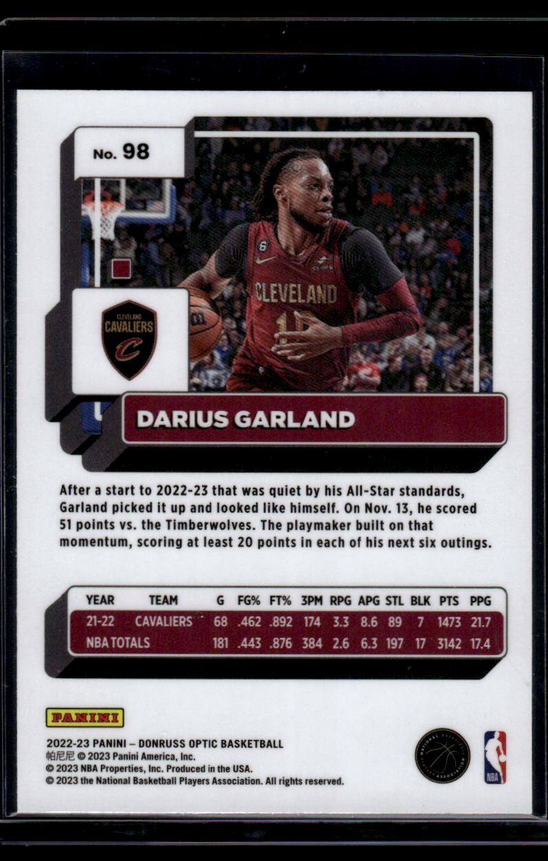 2022-23 Donruss Optic #98 Darius Garland