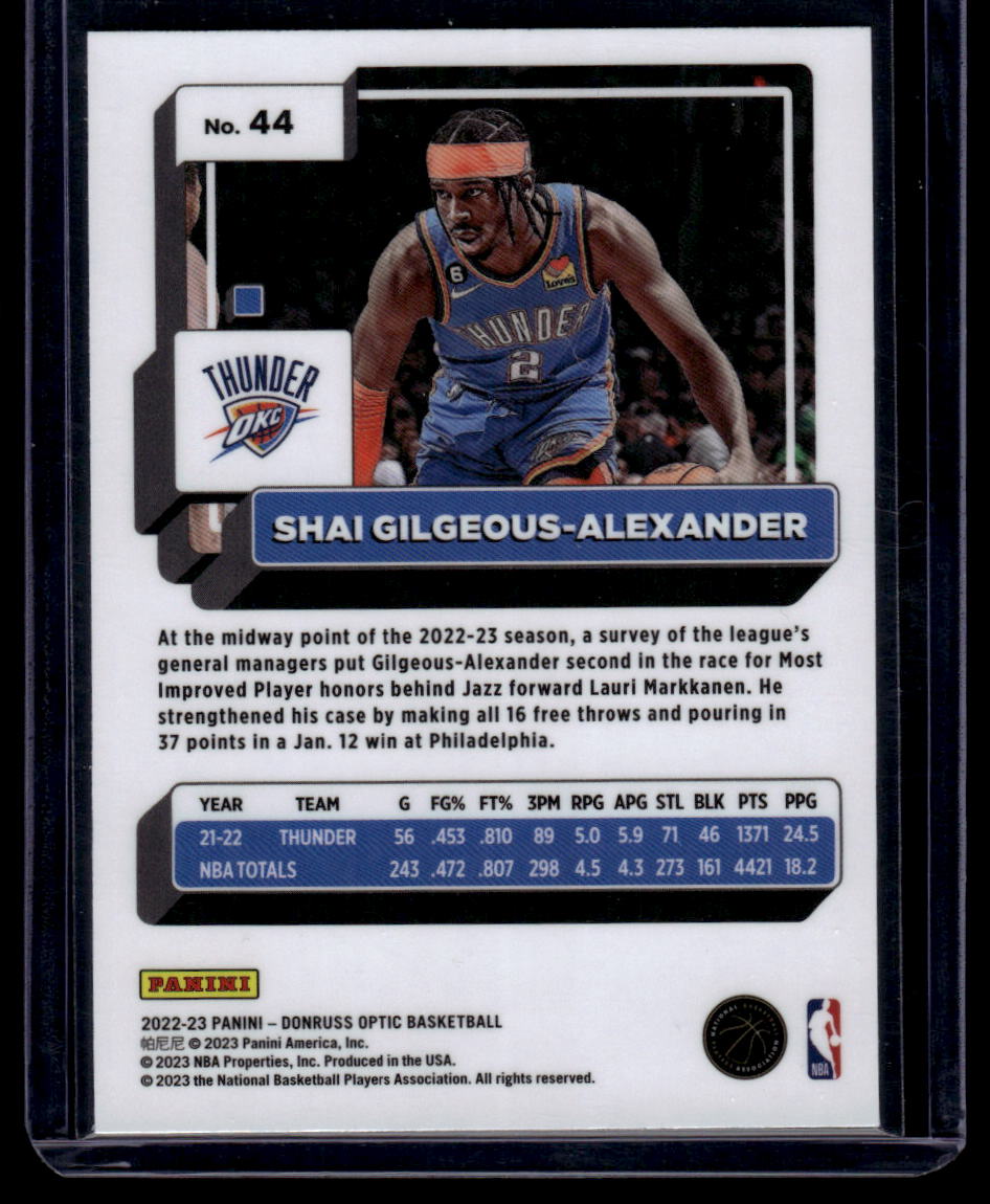 2022-23 Donruss Optic #44 Shai Gilgeous-Alexander