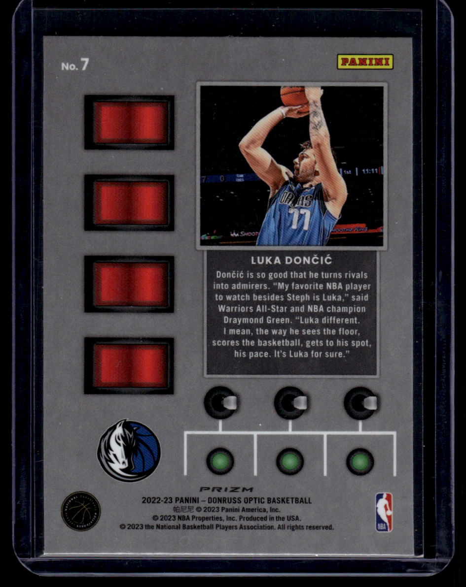 2022-23 Donruss Optic #7 Luka Doncic T-Minus 3...2...1... Green Shock