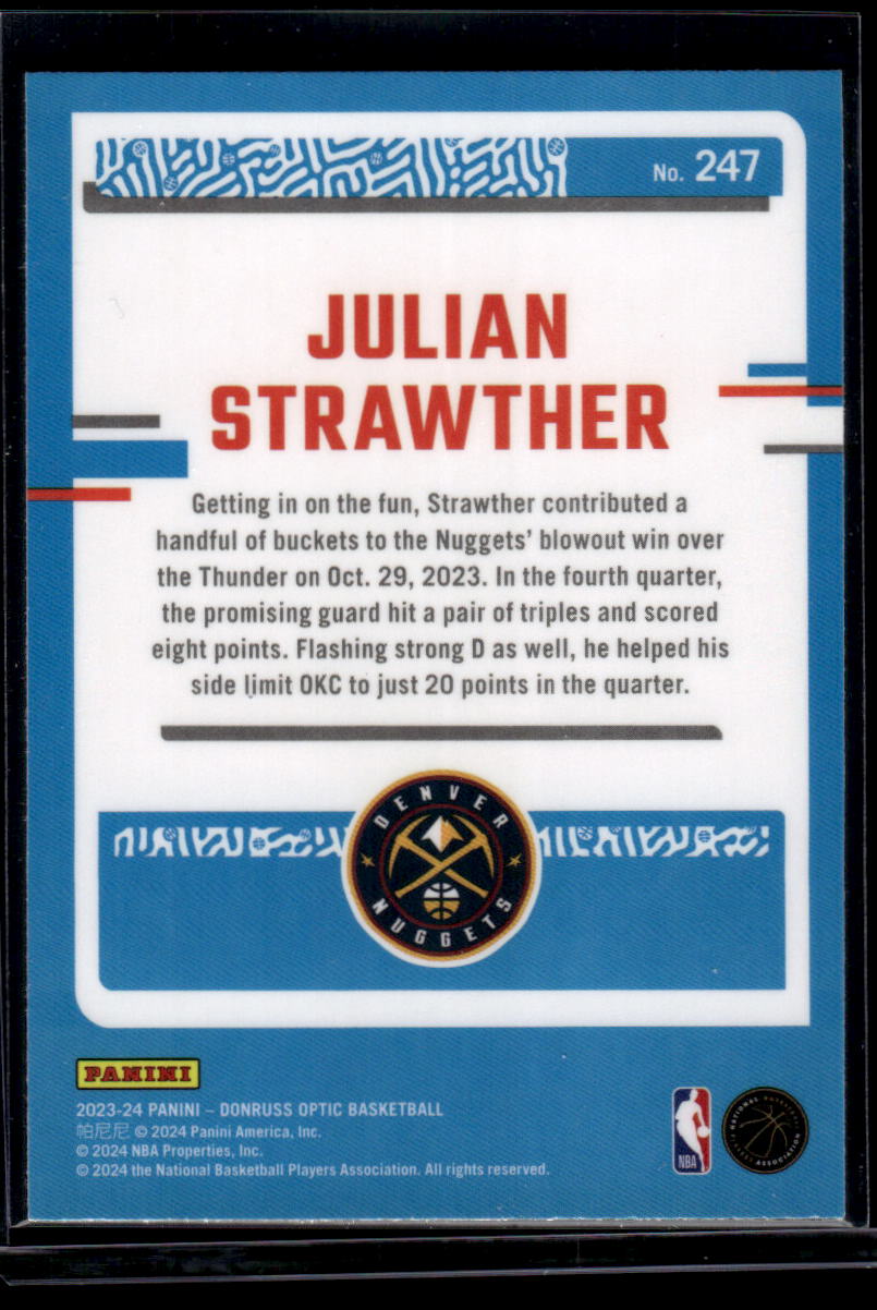 2023-24 Donruss Optic #247 Julian Strawther