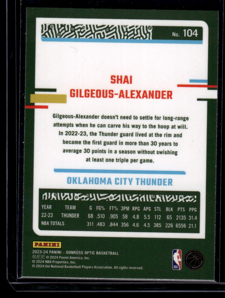 2023-24 Donruss Optic #104 Shai Gilgeous-Alexander