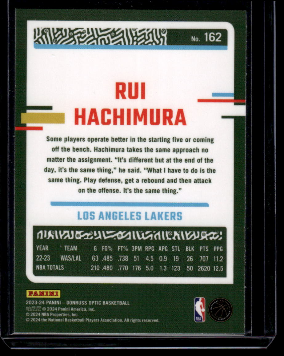 2023-24 Donruss Optic #162 Rui Hachimura