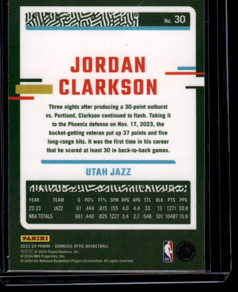 2023-24 Donruss Optic #30 Jordan Clarkson