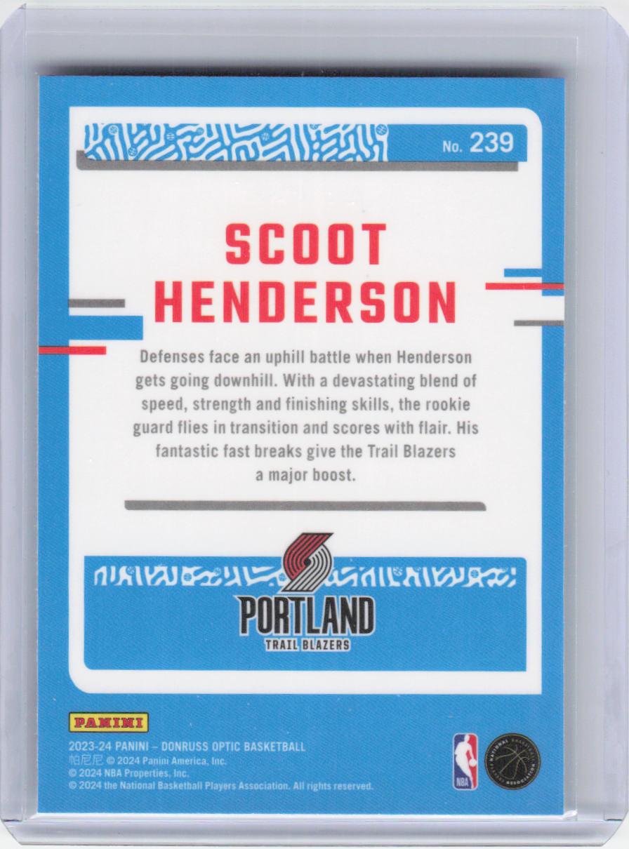 2023-24 Donruss Optic #239 Scoot Henderson