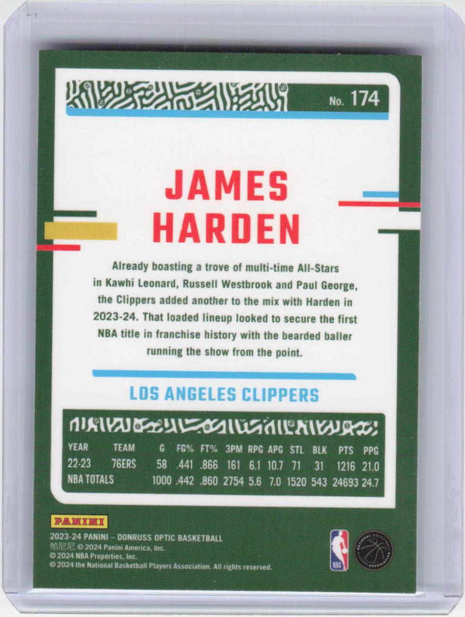 2023-24 Donruss Optic #174 James Harden