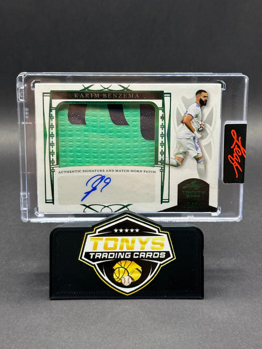 2022 Leaf Trinity Soccer Match Worn Patch Auto Emerald Spectrum Foil - Karim Benzema - 5/6